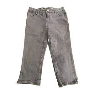 Simply Vera Vera Wang Denim Capri Pants 4P Mid Rise Grey Womens